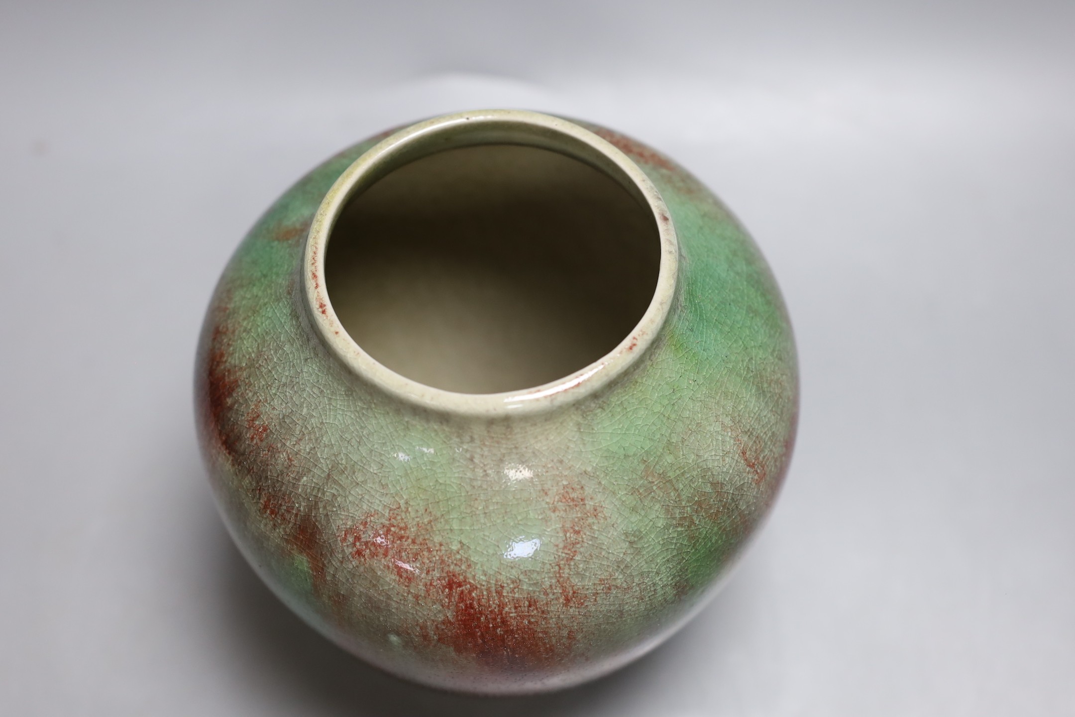 A WMF flambe vase, marked 813/002 V-14, 18cm tall